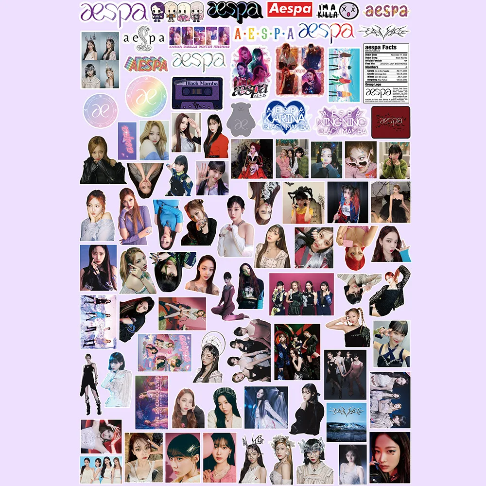 88 шт./компл. Kpop Aespa наклейка с персонажами s Высокое качество HD фото для
