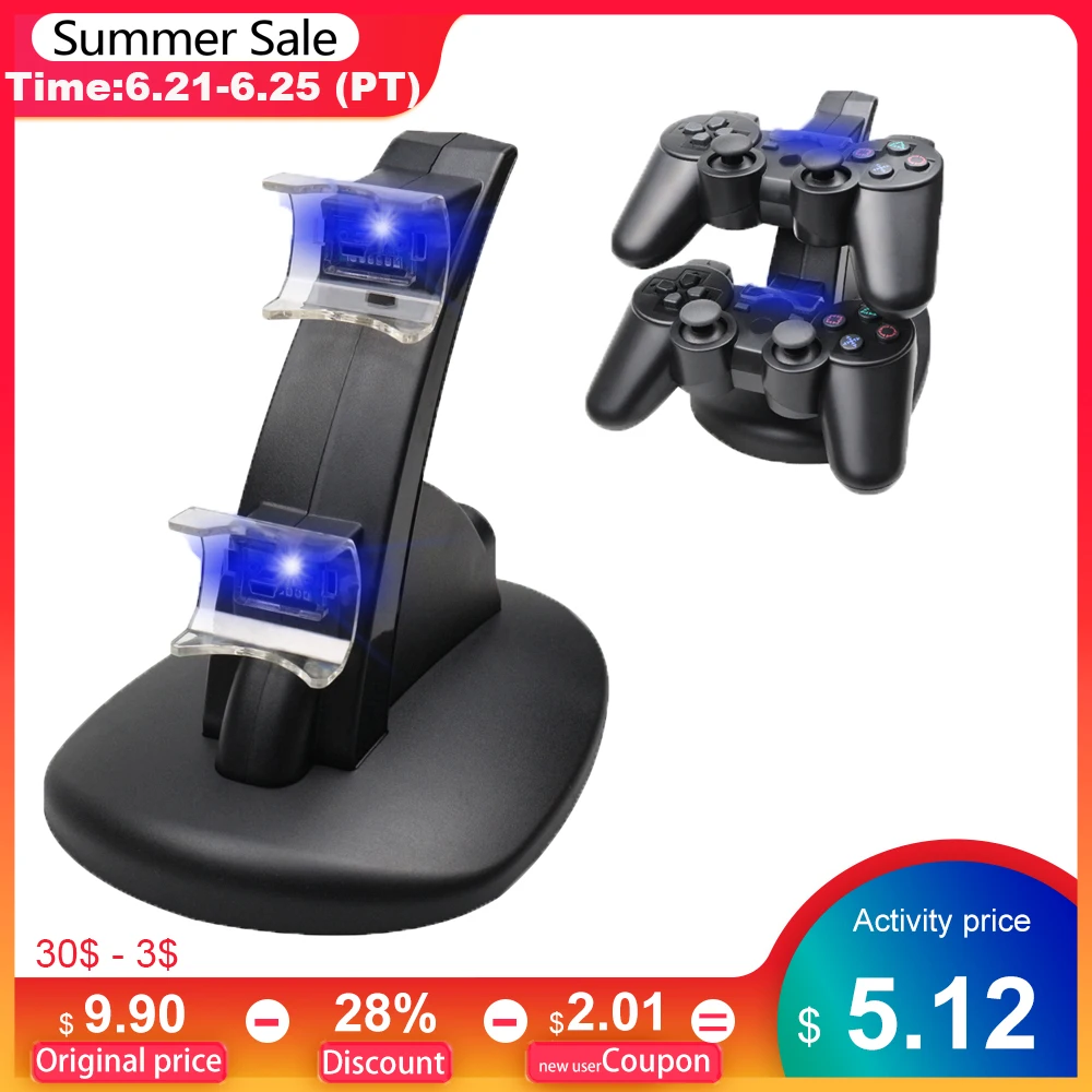 Двойное зарядное устройство для PS3 зарядная док станция + USB кабель Sony PlayStation 3
