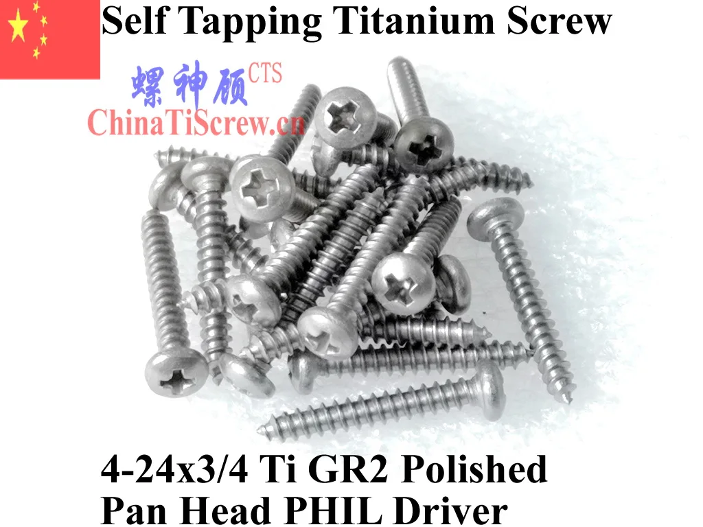 Цилиндрическая головка 4-24 Самонарезающий титановый винт 4-24x1/4 4-24x3/8 4-24x5/8 4-24x3/4