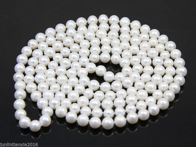 

Hot selling *******Genuine white freshwater cultured pearl 7-8mm necklace 36 inches long AAA