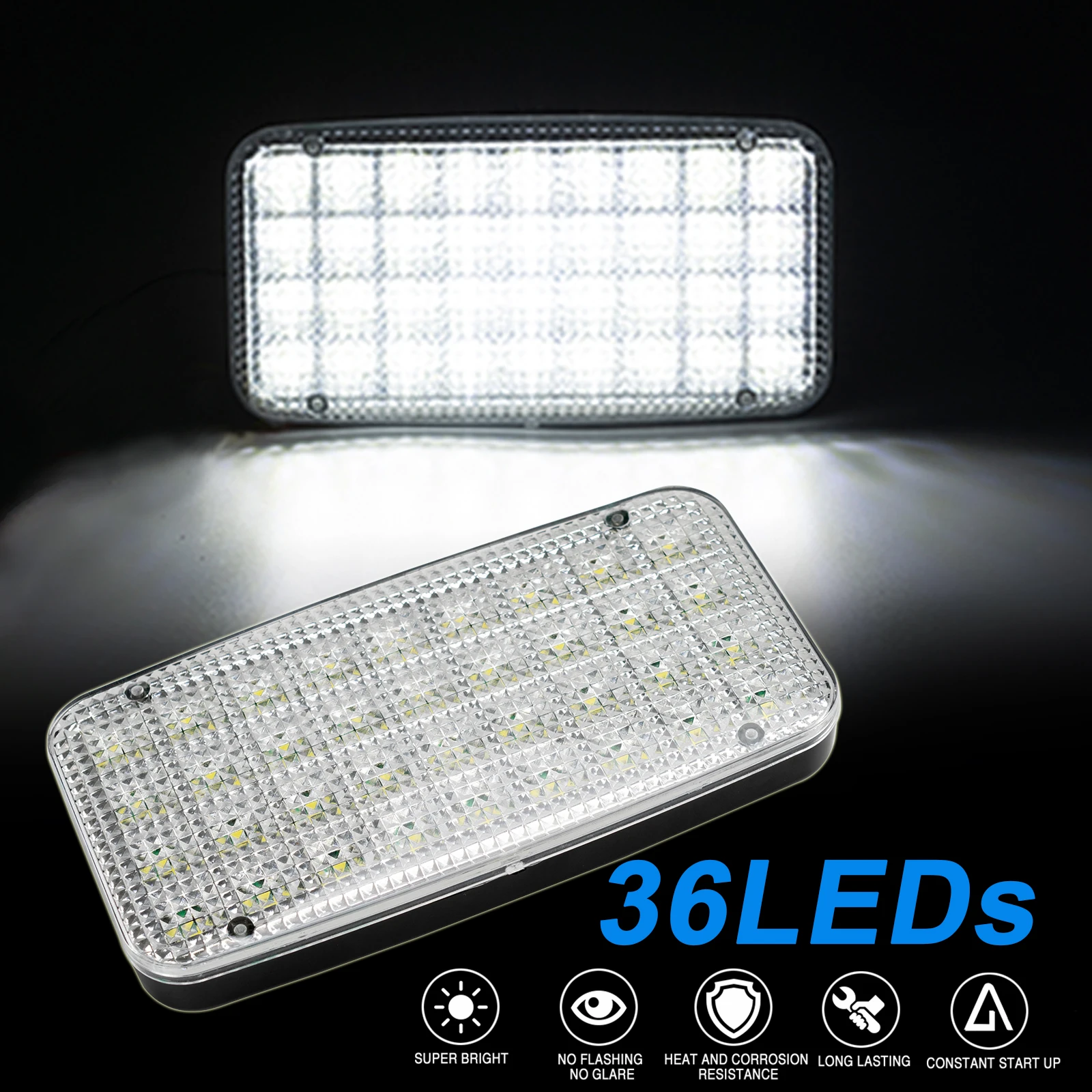 Прямоугольный 36 SMD автомобильный купольный светильник для крыши лампа чтения