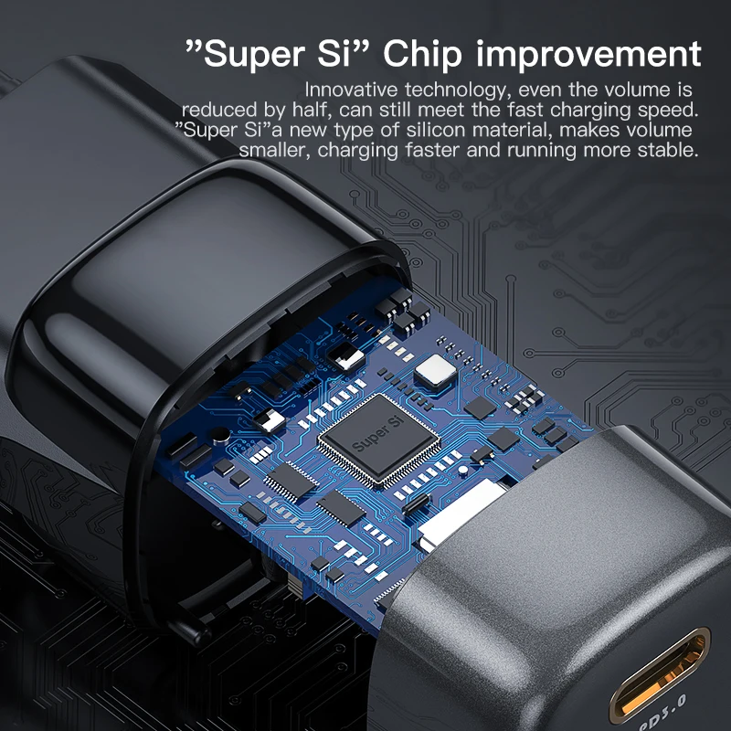 Зарядное устройство KUULAA Super Si USB C 20 Вт Тип PD быстрая зарядка для iPhone 13 12 11 Max Pro XS 8 Plus