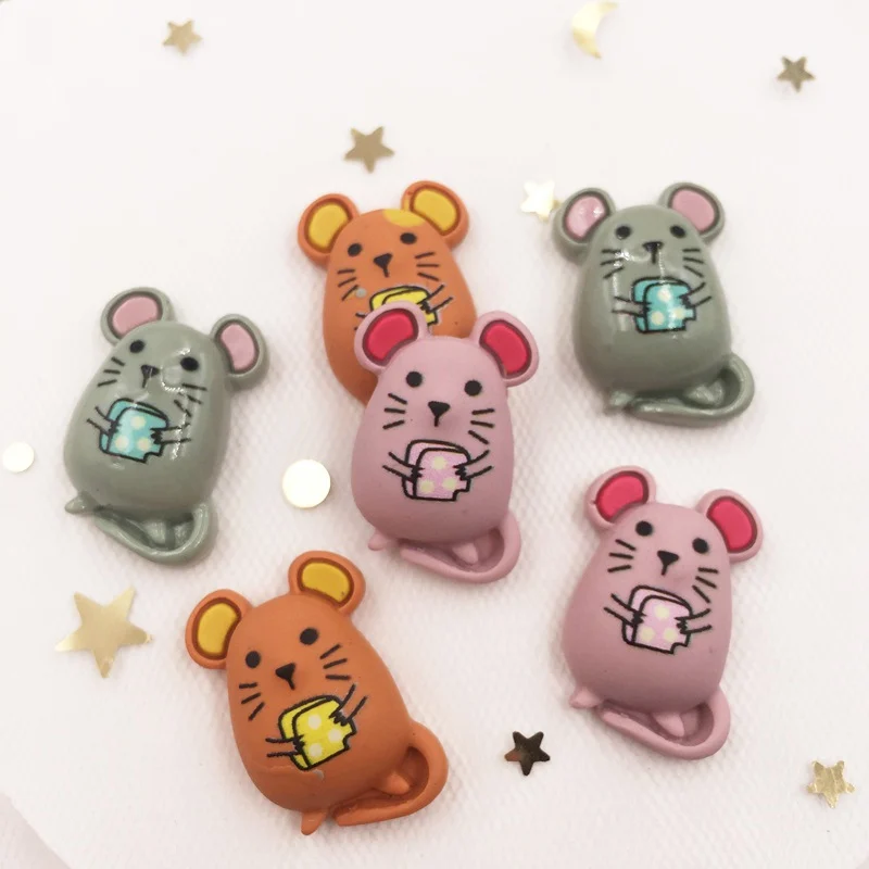 

Ручная роспись Смешанная Смола Kawaii цветная маленькая мышь плоский задний камень скрапбук 12 шт DIY подарок декор домашняя фигурка ремесла OF892