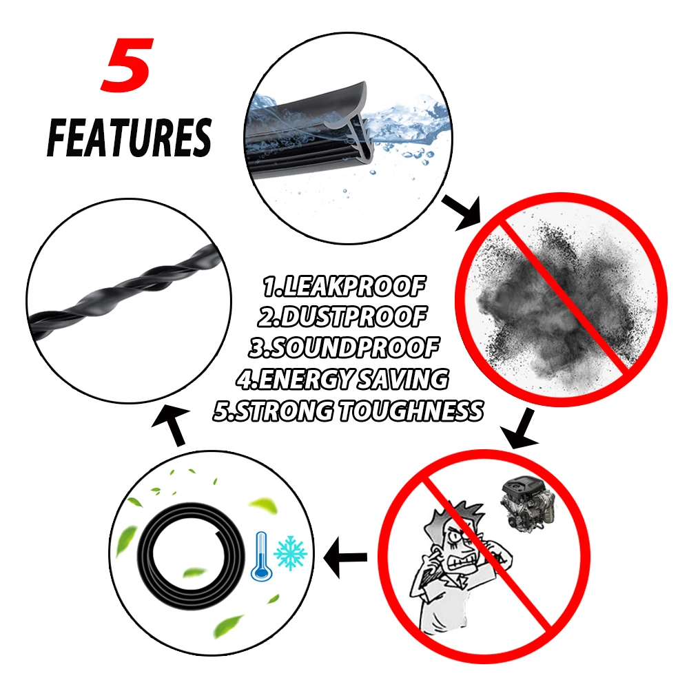 Уплотнительные полоски для приборной панели автомобиля, стильные наклейки для Lada Granta Xray Vesta для Kia Rio Solaris, creta для Golf Polo, внутреннее уплотнение