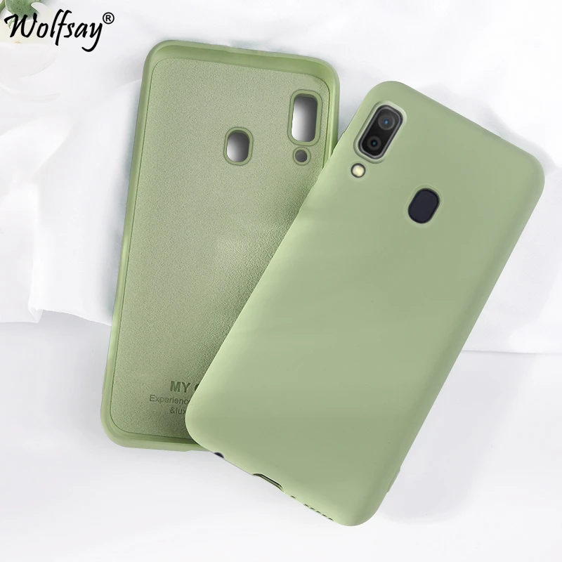 Candy TPU чехол для Samsung Galaxy A30 из углеродного волокна сплошной цвет Жидкий телефона A10