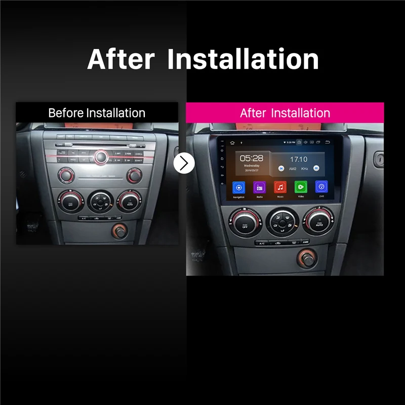 Harfey 4 + 64 ГБ 9 'ɺndroid 10 0 автомобильное радио для Mazda 3 2004-2009 GPS Navi мультимедийный