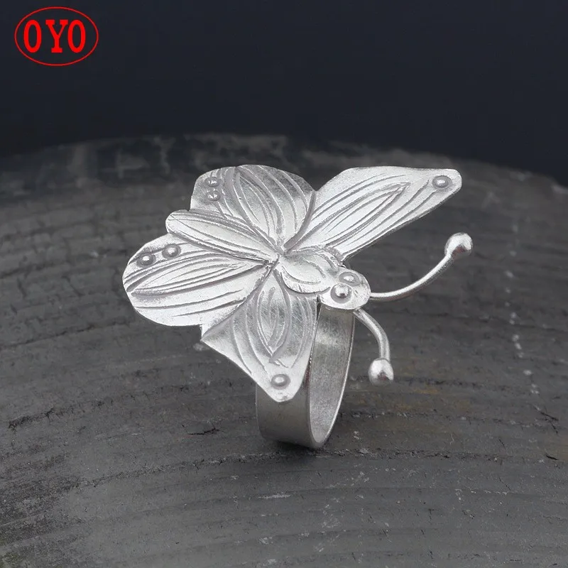 Real s925 sterling silver jewelry personalized fashion butterfly ring female