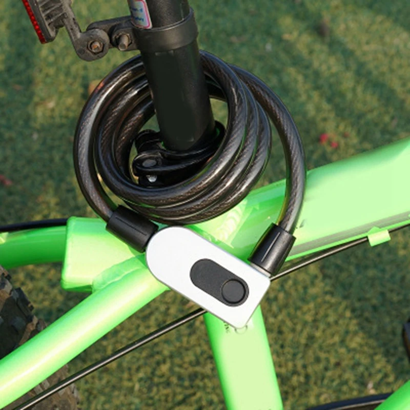 

Перезаряжаемый замок на цепочке со сканером отпечатков пальцев, безопасный велосипедный замок с защитой от кражи, уличный велосипедный зам...