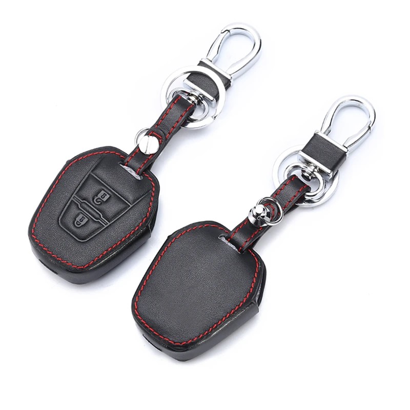 

2 Styles Car Key Case Cover Keychain for ISUZU New ISUZU D-max Mu-x Leather Car Key Shell Protector Bag Car Styling Accessories