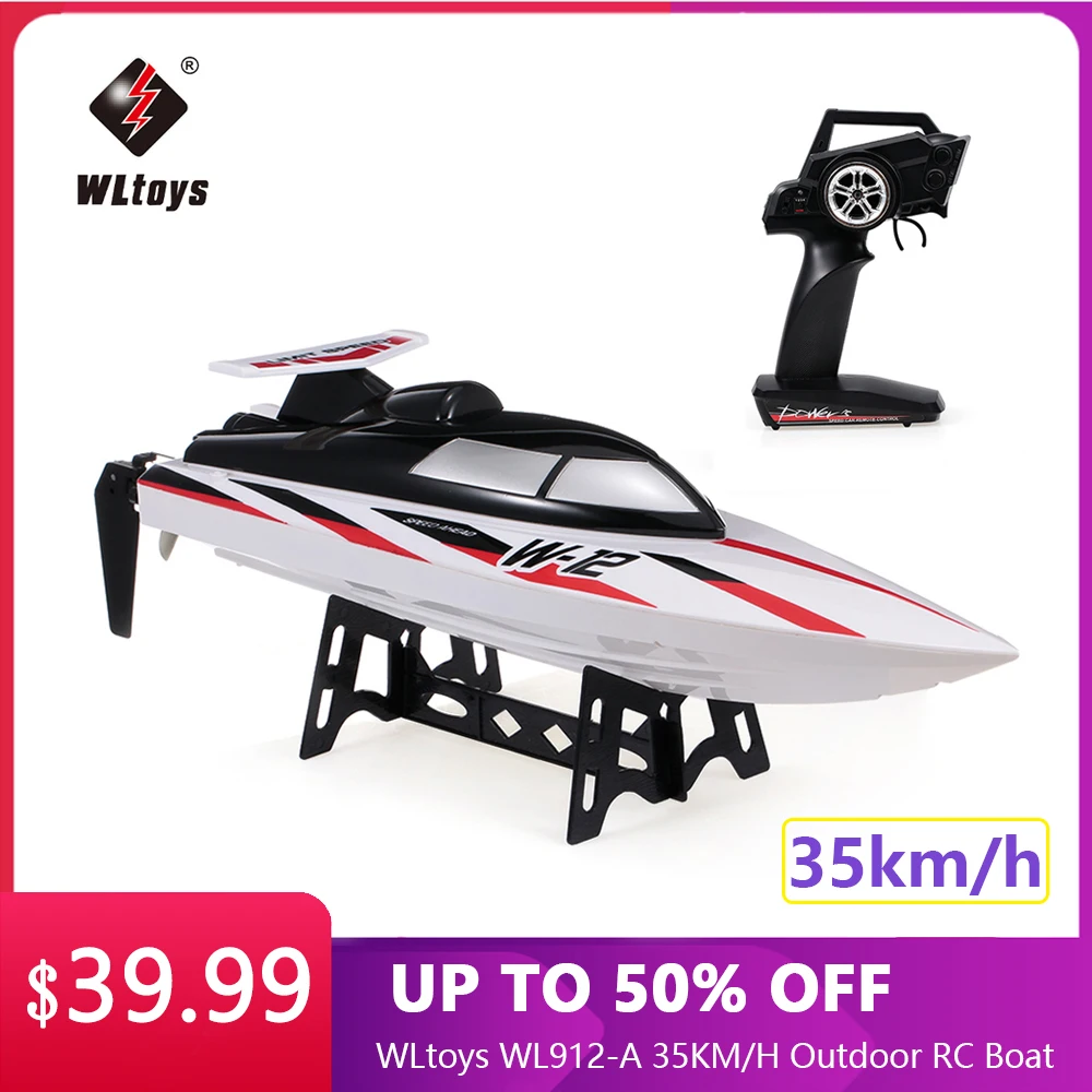 WLtoys WL912 A 35 км/ч радиоуправляемая лодка 2 4G скоростная с защитой размера уличная