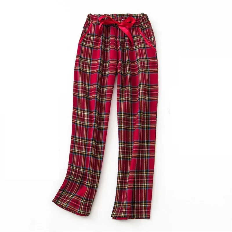 

spring red plaid home wear Lounge pants Women girls Sleep Bottoms checked Pajama Pants comfortable sleepwears
