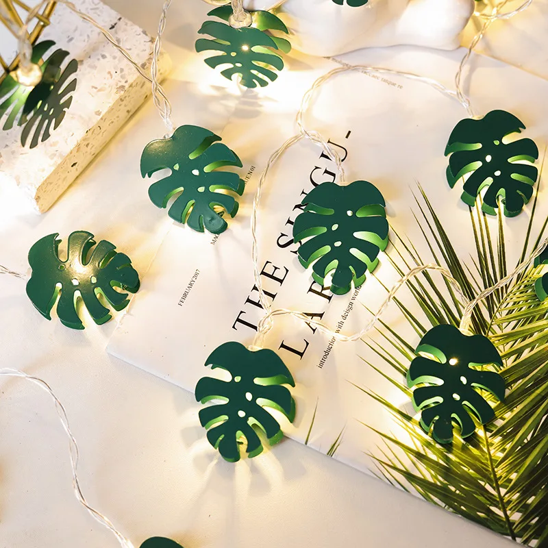 

New Nordic Turtle Leaf Light String DIY for Home Photo Props Christmas Decoration Artificial Plants for LED Light String.8z