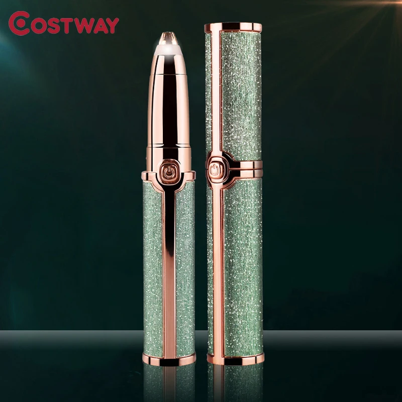 

COSTWAY New Electric Eyebrow Trimmer Painless Epilator Mini Eye Brow Shaper Shaver Razor Portable Facial Hair Remover for Women