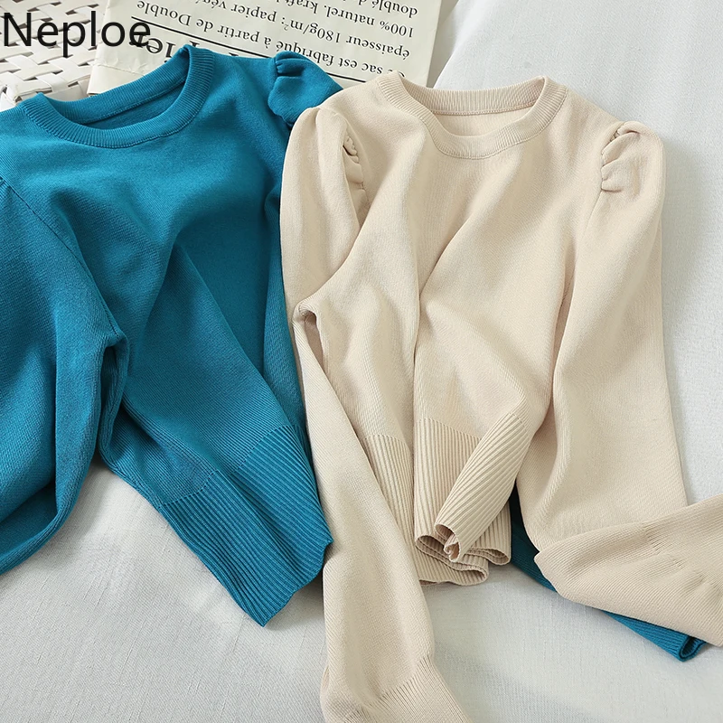 Neploe осенне-зимний базовый пуловер свитер вязаный джемпер с круглым вырезом и