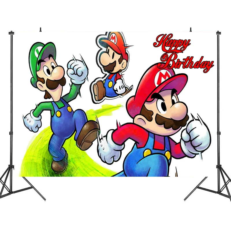 Игровой оригинальный фон для дня рождения в стиле супер Марио Братья тканевая