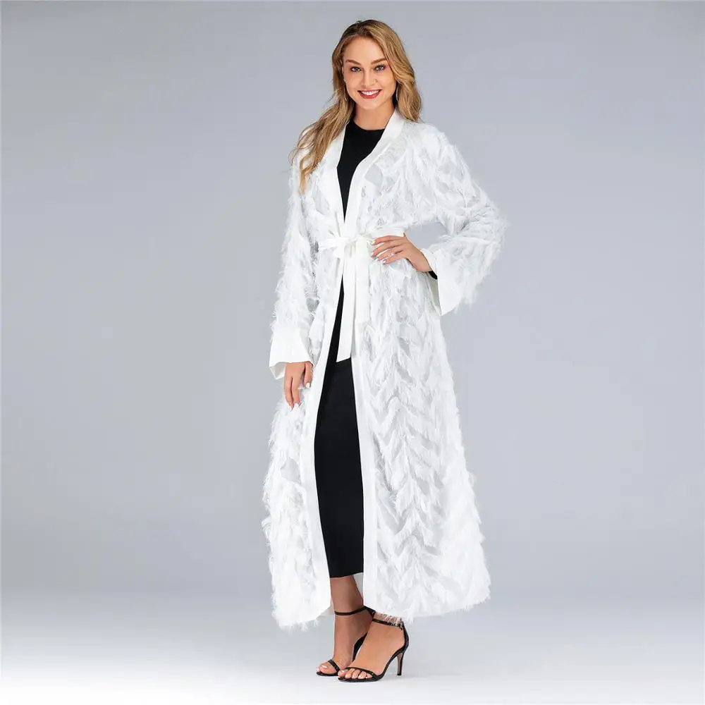 2019 Модная элегантная абайя мусульманская одежда белый халат Бангладеш турецкие