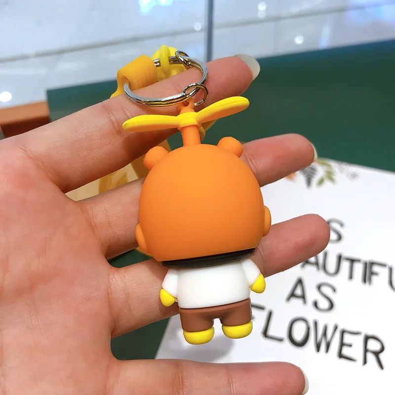 

2020 New Rubber Helmet Duck Key Chain Fashion Cartoon Trend Car Key Chain Trend Car Key ring Pendant