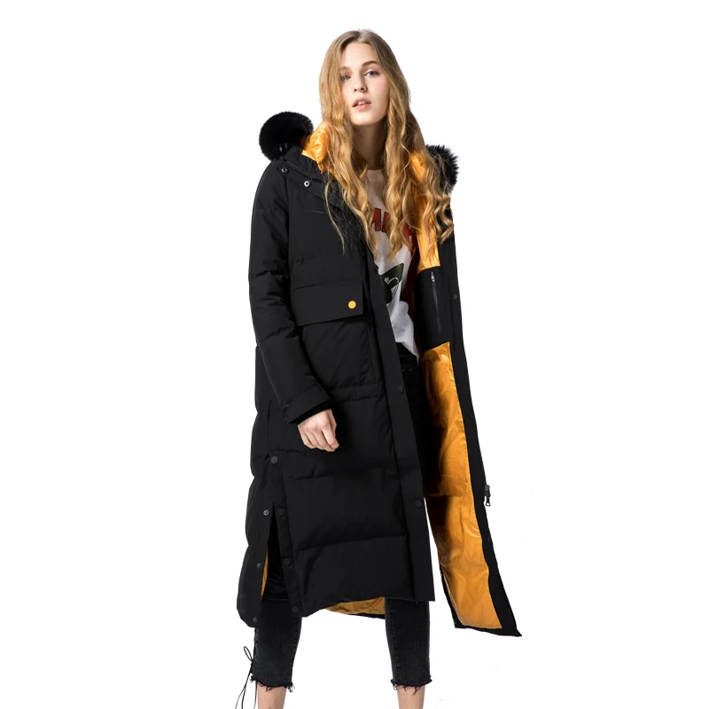 Женский зимний пуховик с защитой от ветра и воды теплая куртка на белом утином