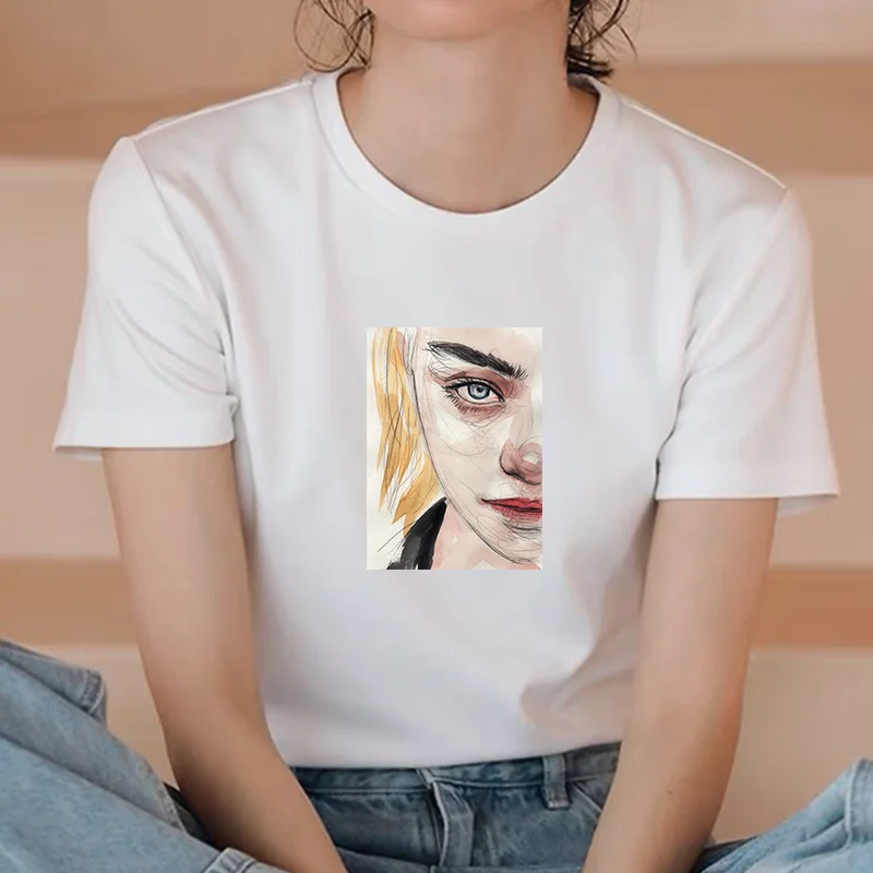 

Portrait Theme Harajuku Kawaii T Shirt Women Ullzang Tshirt Funny Cartoon T-shirt Cute Anime Top Tee Female