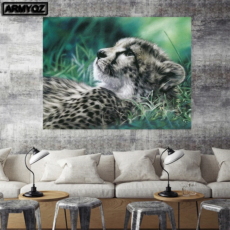 Сделай Сам Бриллиантовая мозаичная фигурка животного Оранжевый кот Вышивка квадрат Алмазная картина