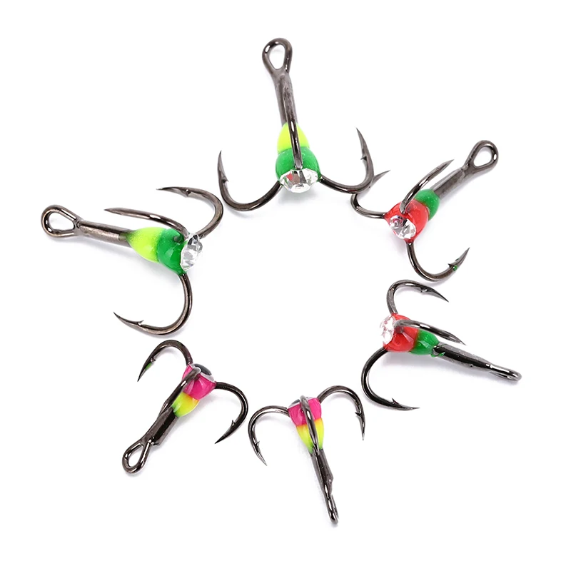 2 шт./лот размер 8-10 зимняя ледяная рыбалка три крючка для якоря приманка мини
