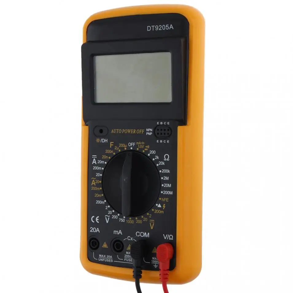 DT9205 Профессиональный цифровой мультиметр электрический ручной Амперметр