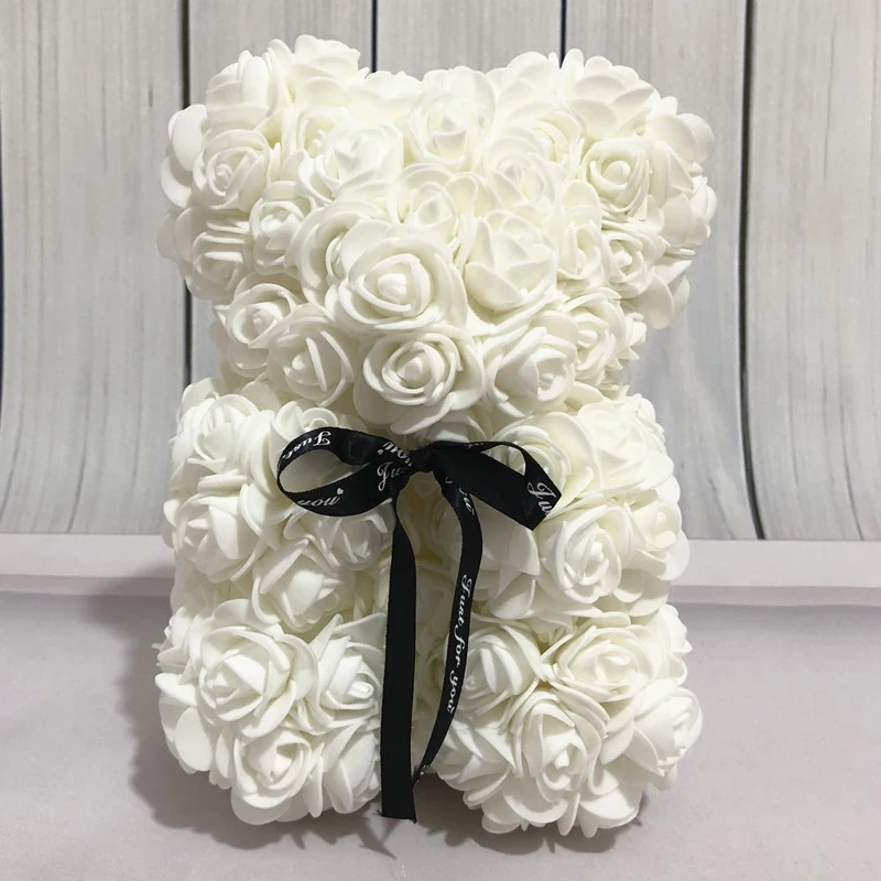 

Valentines Day Gift 25cm Red Rose Teddy Bear Rose Flower Artificial Decoration Christmas Gifts Women New Year Valentines Gift