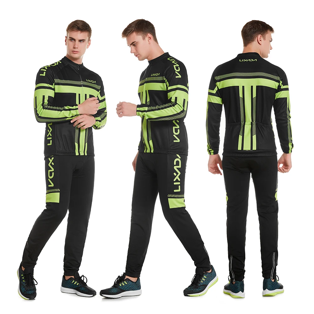 Lixada/зимняя одежда для велоспорта с длинными рукавами Комплект из теплого флиса