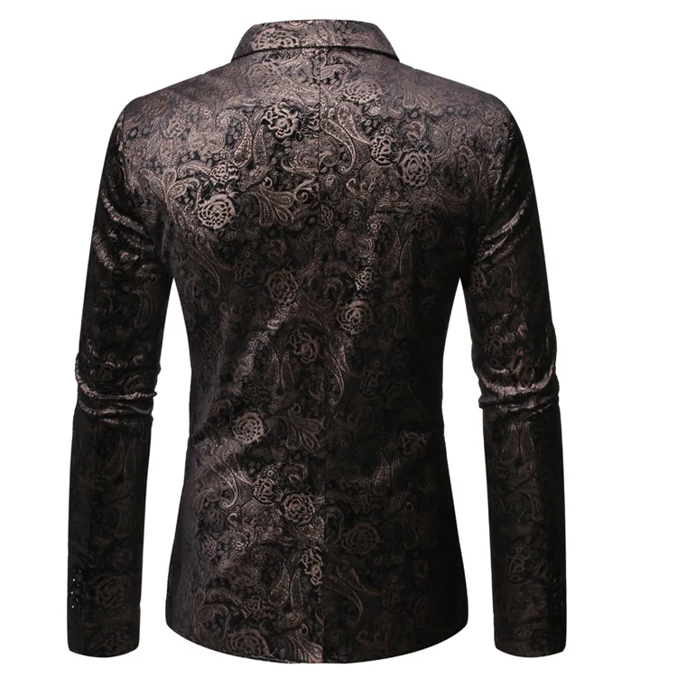 

Fashion Men's Suit 2021 New Spring Autumn New Casual Bronzing Printed Slim Suit Jacket Men Blazer Men Suit Jacket