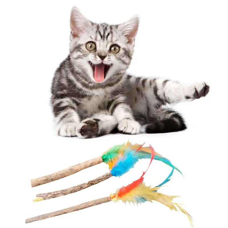 

3pcs Cat Toys Cat Toothpaste Stick Interactive Feather Toy Cat Turkey Feather Tease Cat Stick Pet Supplies Pet Cleaning Teeth