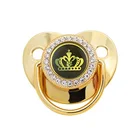 Силиконовая соска-пустышка для новорожденных, розовое золото, со стразами, без БФА