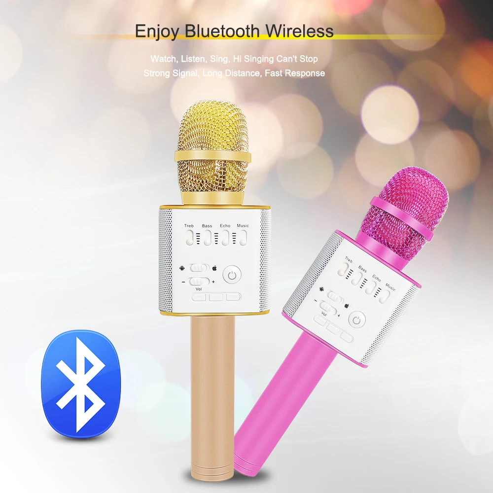 Профессиональный Bluetooth Беспроводной микрофона караоке микрофон громкой связи