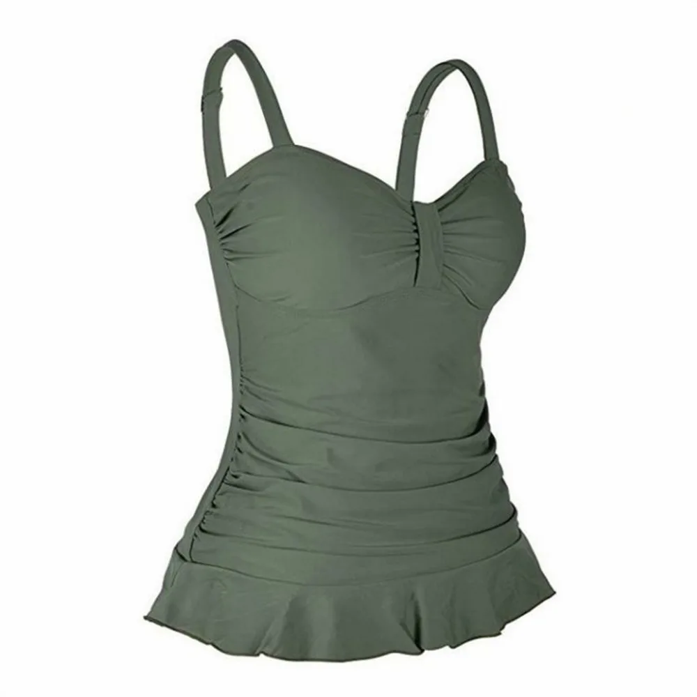 Бикини,, mujer, женский купальный топ, мягкий, гофрированный подол, Shirred, одежда для плавания, танкини, купальный костюм, топы, накидка, Maillot de bain