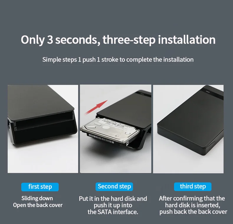 Blueendless 2,5 'внешний корпус HDD корпус пластиковый Sata USB HD Caddy внешний жесткий диск корпус USB жесткий диск коробка ноутбук