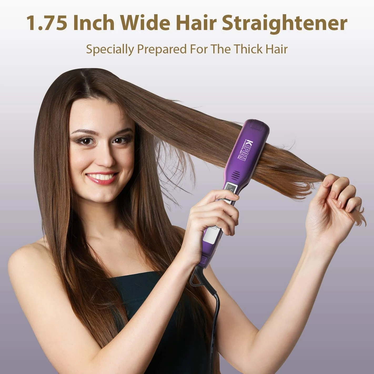 

KIPOZI Hair Straightener Performance Professional Temperature Adjustment Titanium Flat Iron Beauty Care Curling Iron