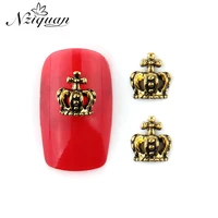 nziquan hot sale 67mm 20 pieces of bronze crown 3d graphics nail art decoration diy nail stickers nail art decoration