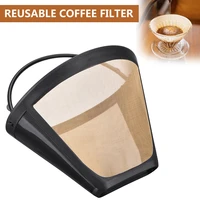 1pc stainless steel wire mesh coffee filter reusable conical cone coffee filter strainer for diy coffee making tool accessories