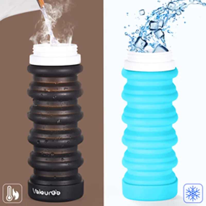 500 мл портативная складная бутылка для воды силиконовая Выдвижная чашка с