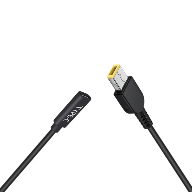 15 см 65 Вт USB C PD Type Женский к квадратному тонкий зарядный кабель для Lenovo Thinkpad E440 E450