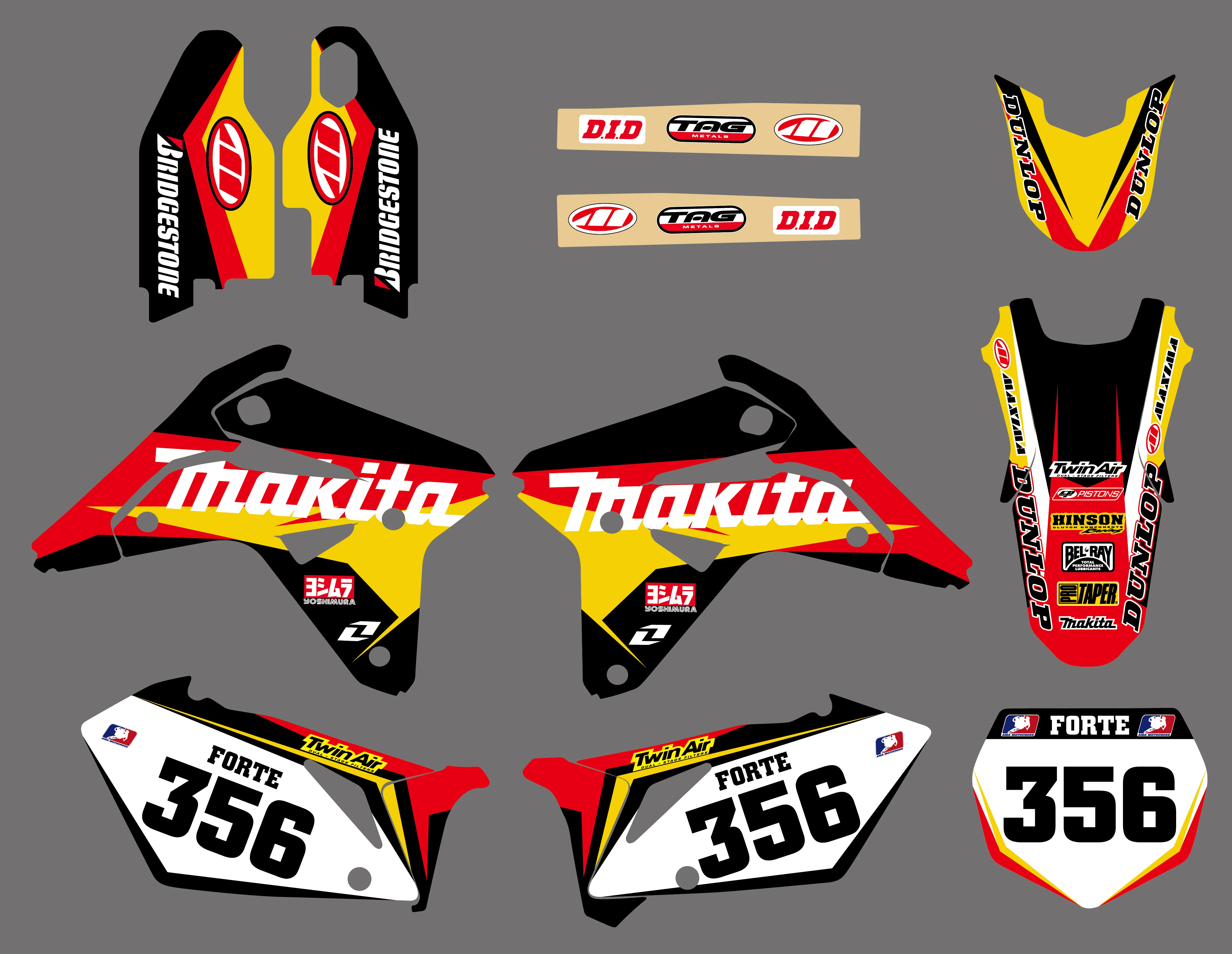 0580 hot red NEW EAM DECALS  GRAPHICS BACKGROUNDS STICKERS For Suzuki RMZ450 2007 RMZ 450