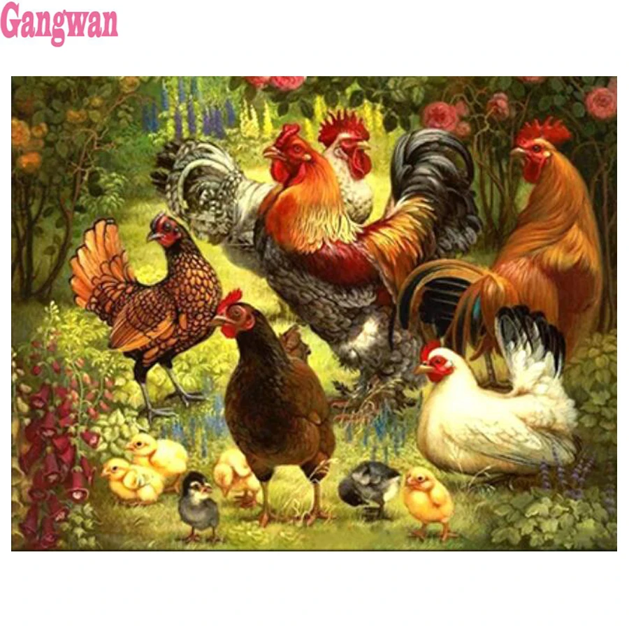 

Новая Алмазная мозаика, ферма, курица, полноформатная картина с животными, алмазная живопись, птицы, картина стразы, Алмазная мозаика, украш...