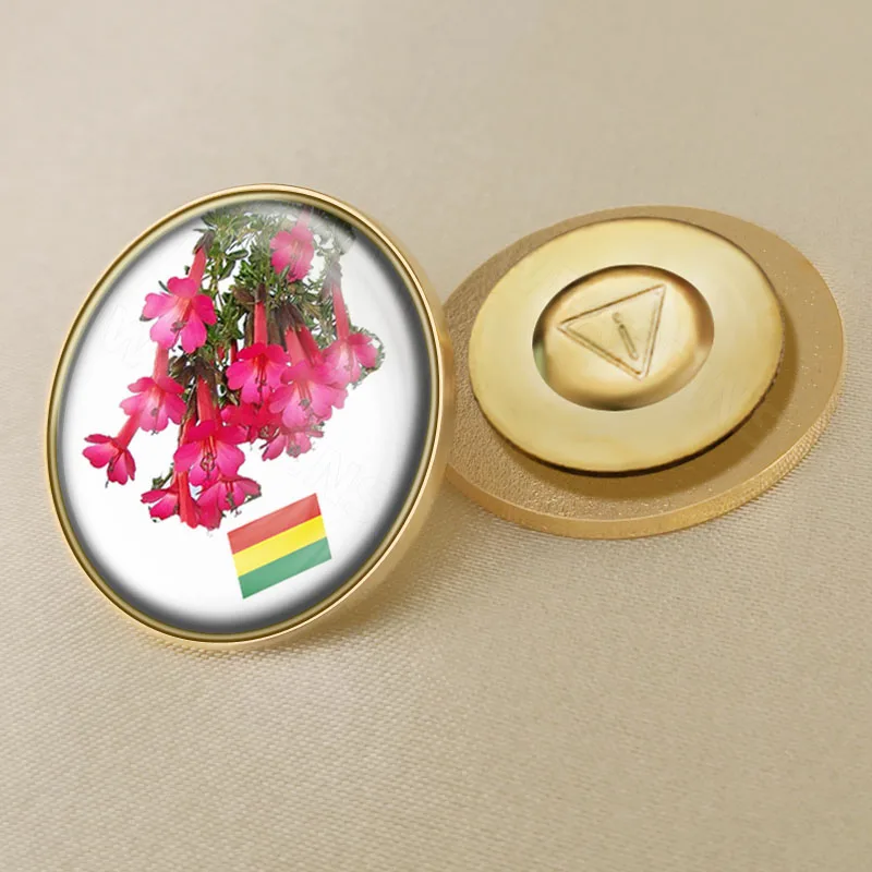 Брошь с гербом Боливии флагом этническим цветком значки нагрудные знаки - купить