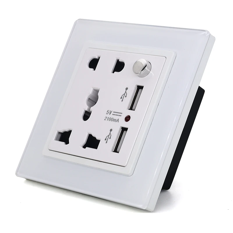 Золотая стеклянная панель 10 в универсальная розетка + 2 USB 5 такой же цвет как