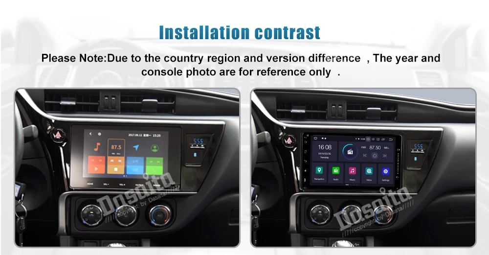 Dasaita " Android 9,0 Автомобильный gps плеер Navi для Toyota Corolla Camry Prado RAV4 Hilux VIOS с 2G+ 16G четырехъядерным стерео Авто радио