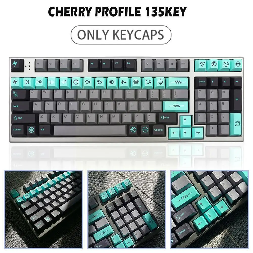 

Набор электрических колпачков профильные, колпачки Pbt s для Dz60/gk61/64/kbd75/84/rk836/87 Mx переключатели, колпачок для сублимационной печати 135 W9r6