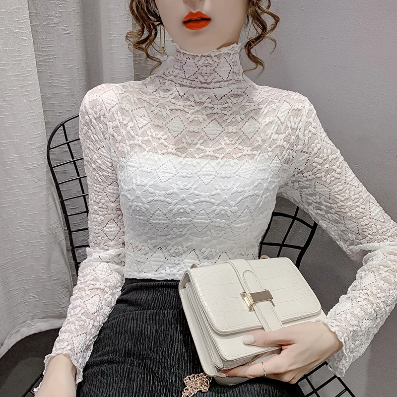 

Fashion Woman Blouses 2021 New Spring Autumn Lace Blouse Shirt Women Tops Long Sleeve Clothes Blouse Shirts Blusas