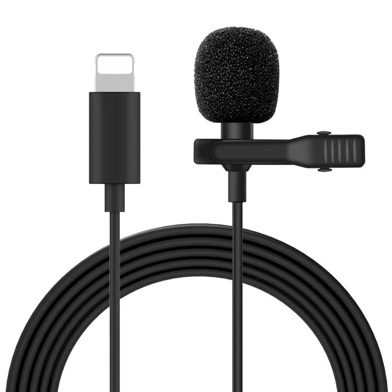 Mini microfono per iPhone Lightning tipo C 3.5mm Microfone per Samsung Huawei Xiaomi Lavalier Clip-on registrazione Microfonoe