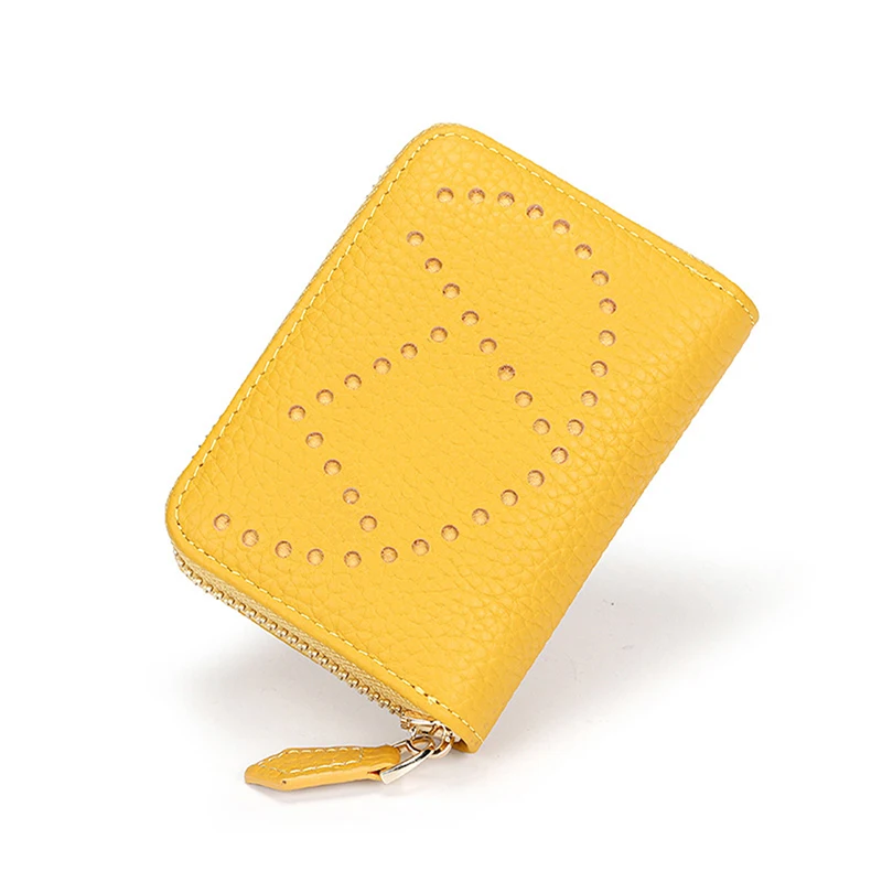 women wallet small hollow h woman short cow leather id credit card holder name cards case pocket organizer money phone coin bag free global shipping
