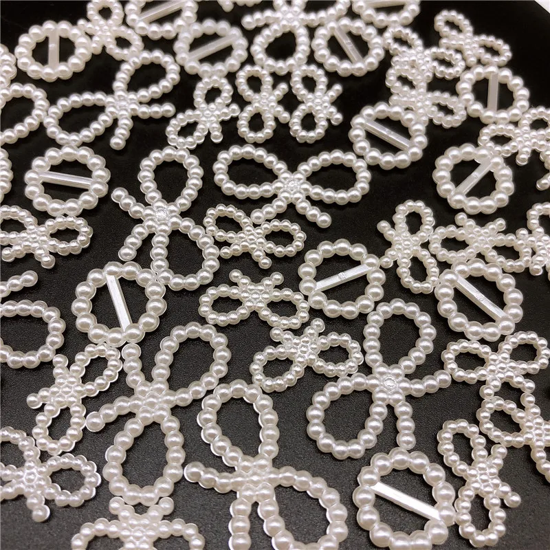 

50pcs Bow Beads Imitation Pearl Acrylic Beads For Jewelry Making