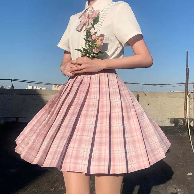 

A set of 2 jk uniform sailor dress school girl outfit Japanese JK uniform, pleated skirt shirt of academic school